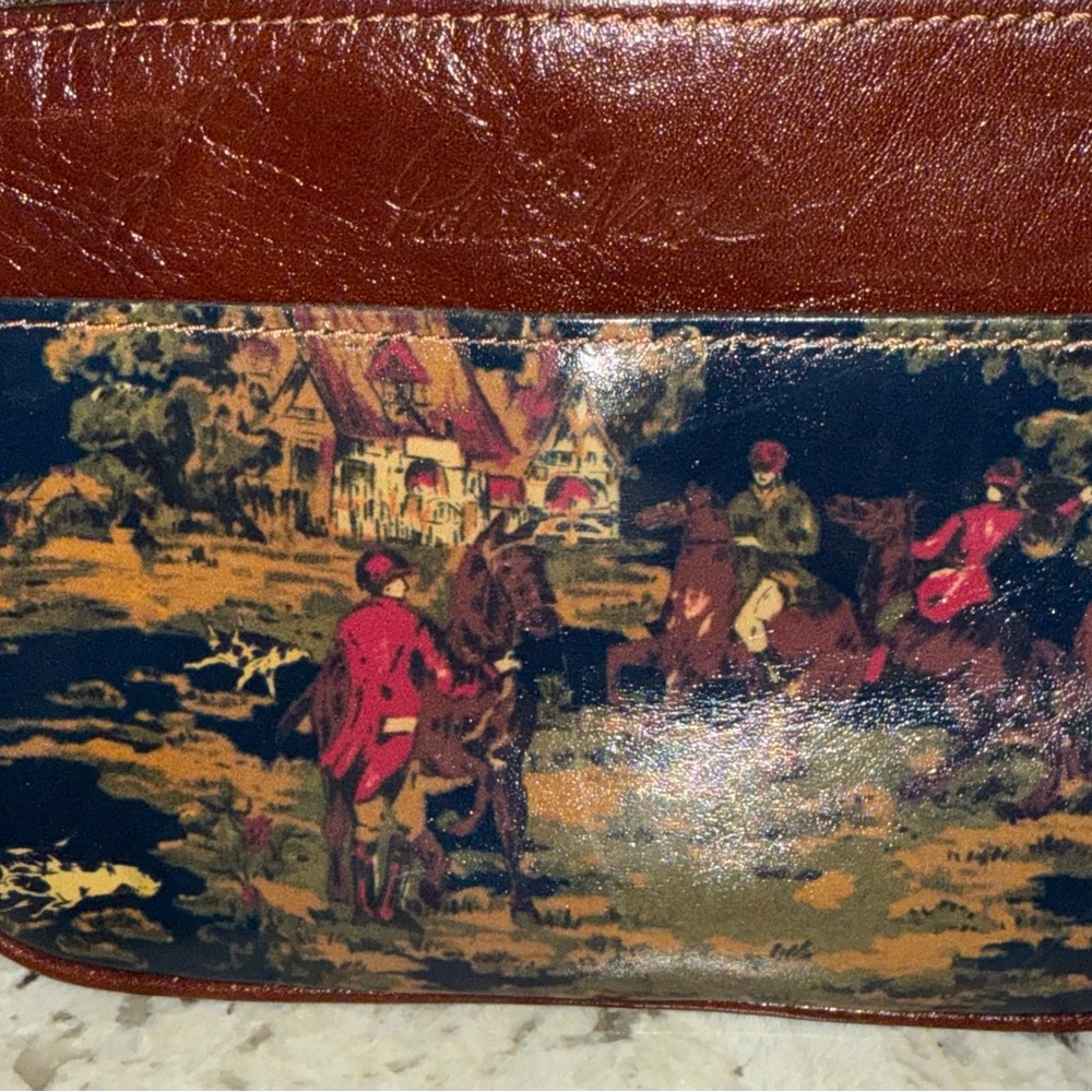 Patricia Nash  Brown Leather and Printed Crossbody